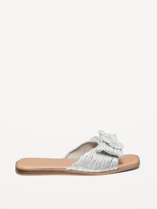 Knot-Front Slide Sandals