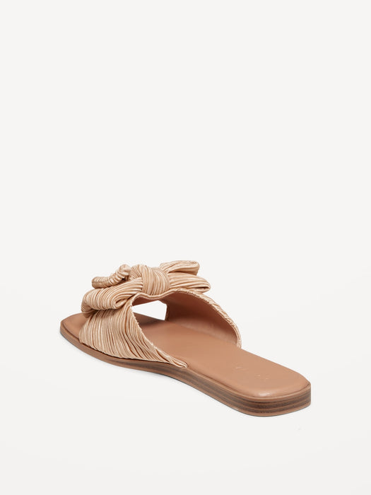 Knot-Front Slide Sandals