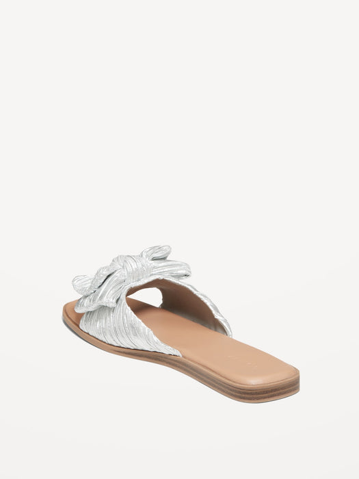 Knot-Front Slide Sandals
