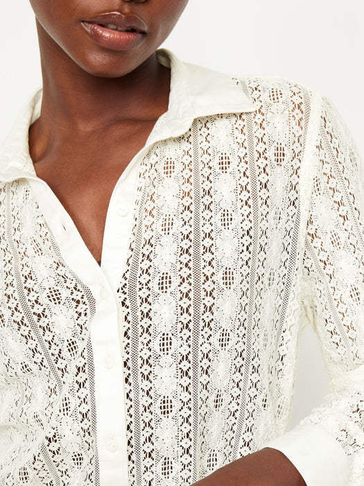 Lace Button-Down Shirt