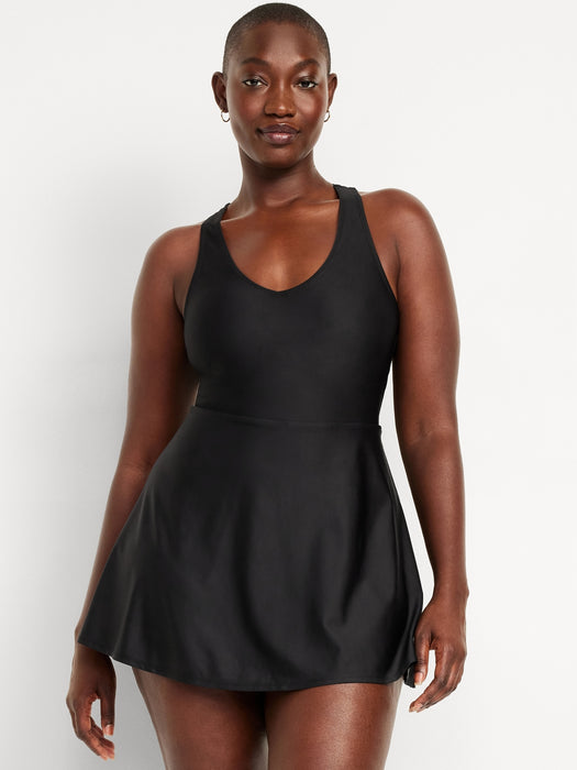 Matte Tie-Back Swim Dress