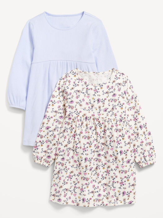 Long-Sleeve Dress 2-Pack for Toddler Girls