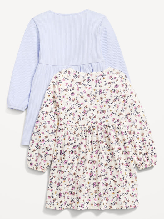 Long-Sleeve Dress 2-Pack for Toddler Girls
