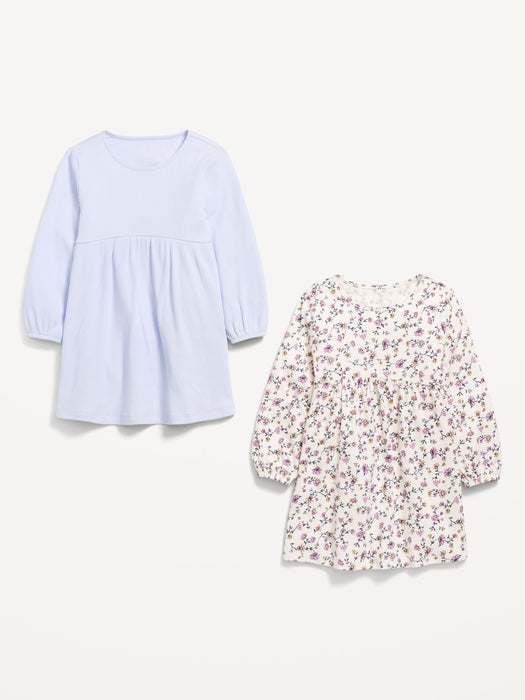 Long-Sleeve Dress 2-Pack for Toddler Girls