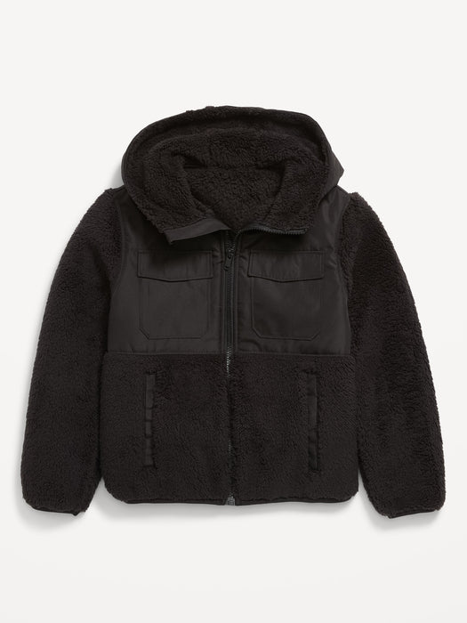 Hooded Flap-Pocket Utility Jacket for Boys