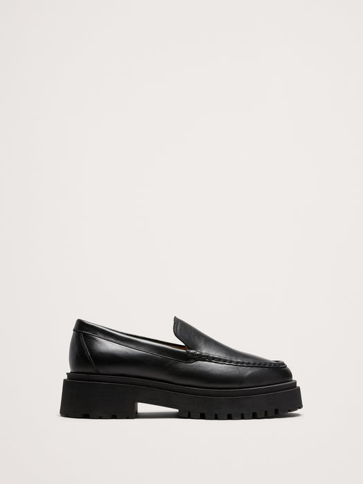 Italian Leather Lug-Sole Loafer