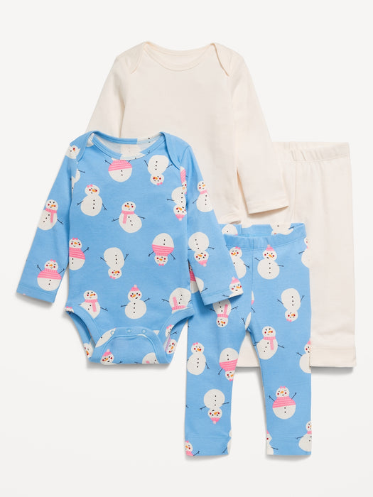 Bodysuit and Leggings 4-Pack for Baby
