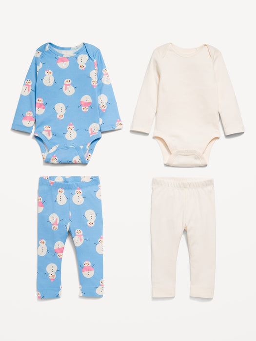 Bodysuit and Leggings 4-Pack for Baby