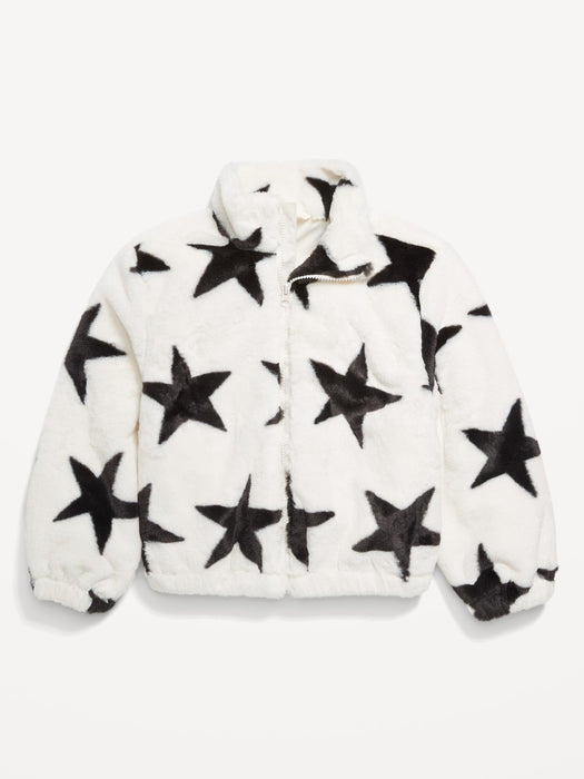 Printed Faux-Fur Jacket for Girls