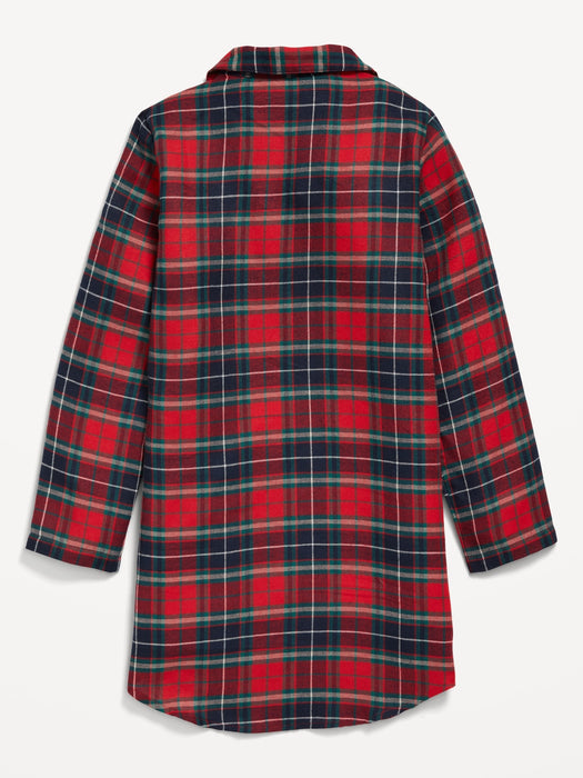 Collared Flannel Nightgown for Girls