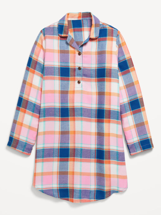 Collared Flannel Nightgown for Girls