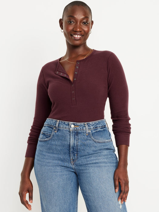 Fitted Plush Henley T-Shirt