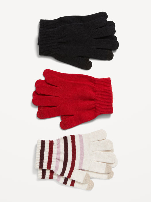 3-Pack Text-Friendly Gloves for Women