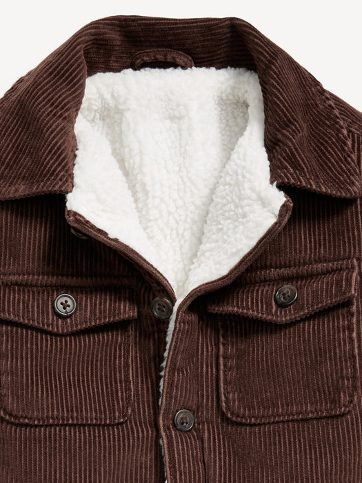 Corduroy Sherpa-Lined Shacket for Toddler Boys
