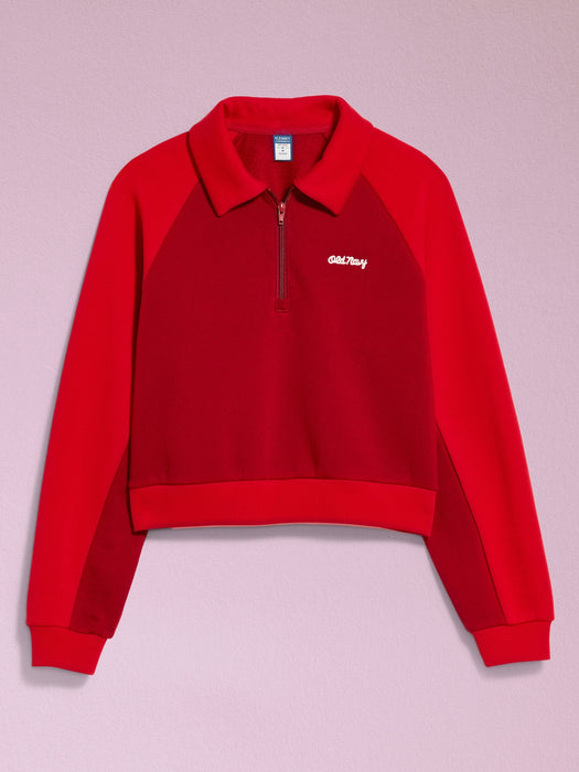 '94 Logo-Graphic Quarter-Zip Crop Sweatshirt