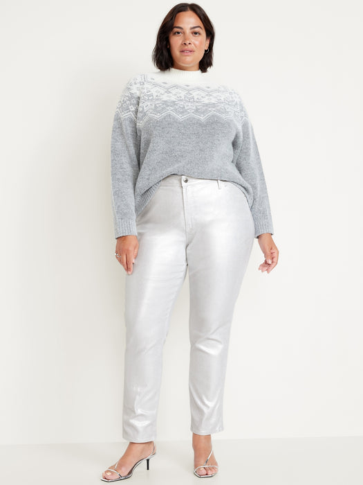 High-Waisted Silver Shine Vintage Slim Jeans