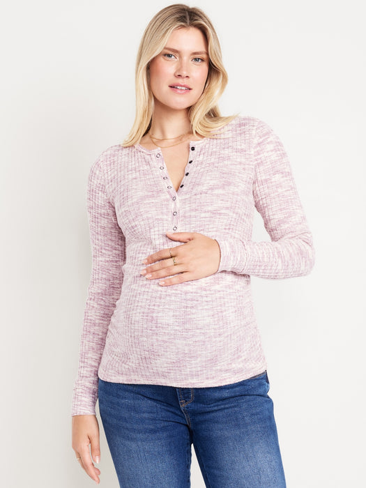 Maternity Long-Sleeve Henley T-Shirt