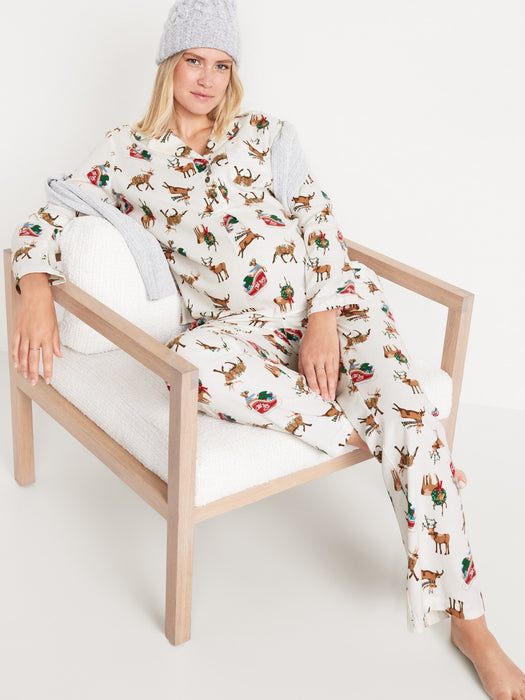 Maternity Matching Flannel Pajama Set