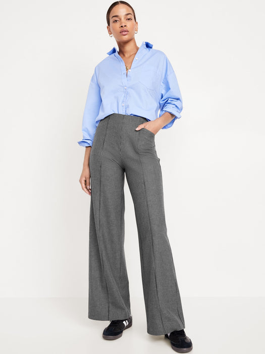High-Waisted Pull-On Pixie Wide Leg Pants