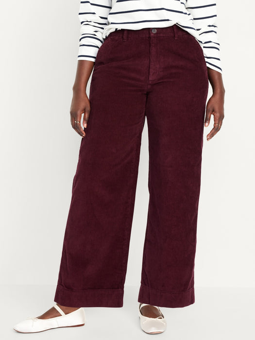 High-Waisted Corduroy Wide-Leg Pants