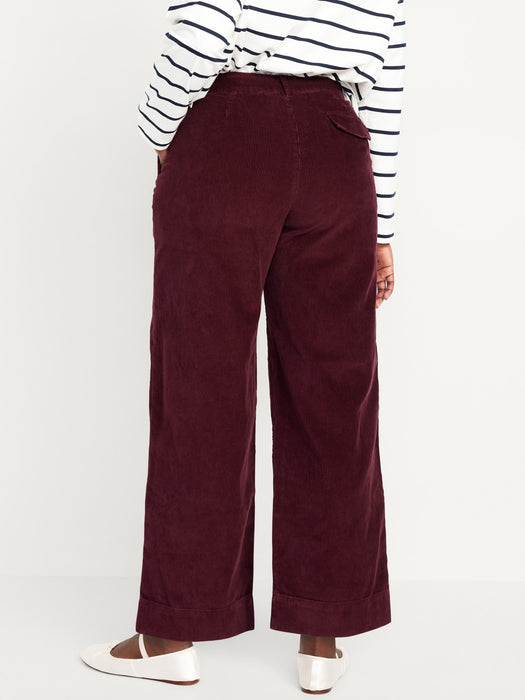 High-Waisted Corduroy Wide-Leg Pants