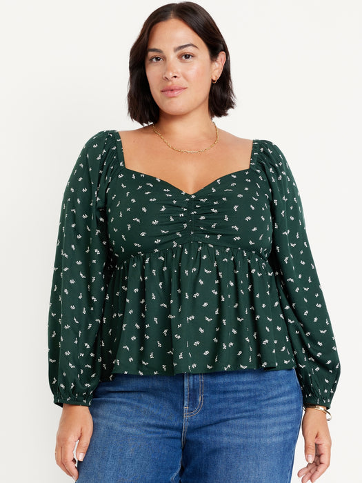 Shirred Crepe Top