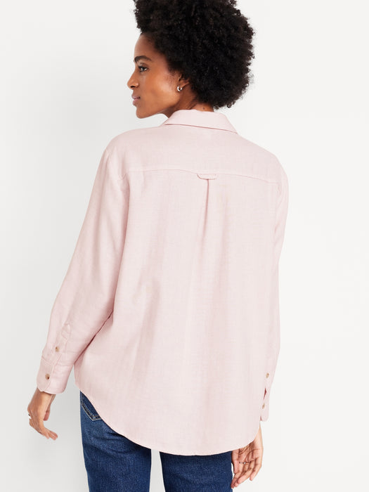 Flannel Boyfriend Button-Down Shirt