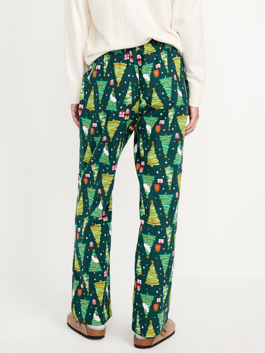 Mid-Rise Printed Flannel Pajama Pants