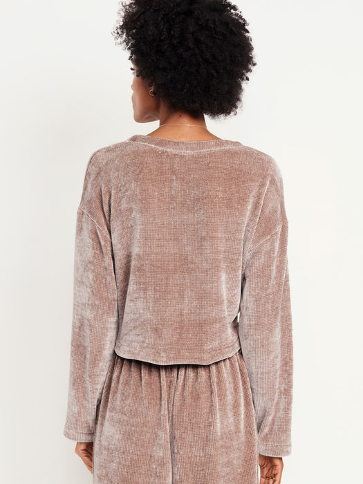 Cozy Chenille Button-Down Top