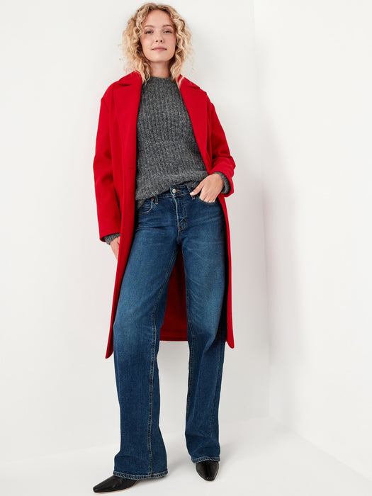 Loose Shaker-Stitch Tunic Sweater