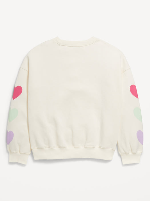 Oversized Long-Sleeve Graphic Sweatshirt for Girls