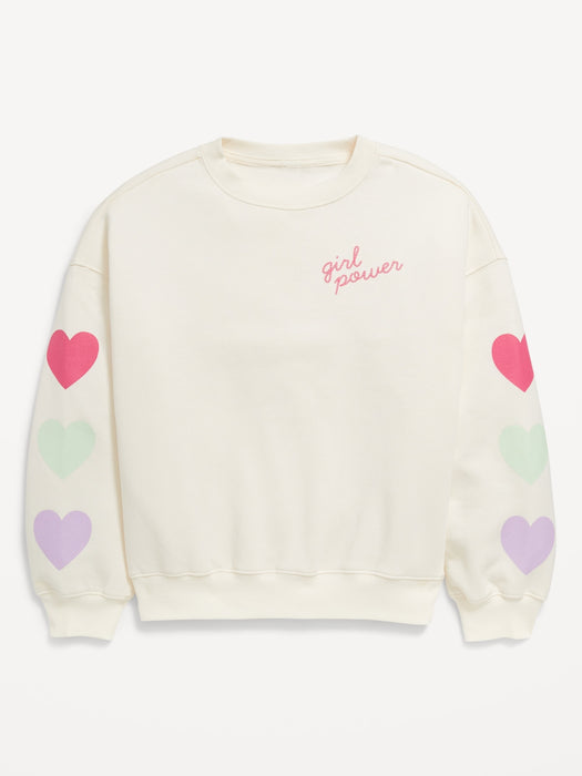 Oversized Long-Sleeve Graphic Sweatshirt for Girls