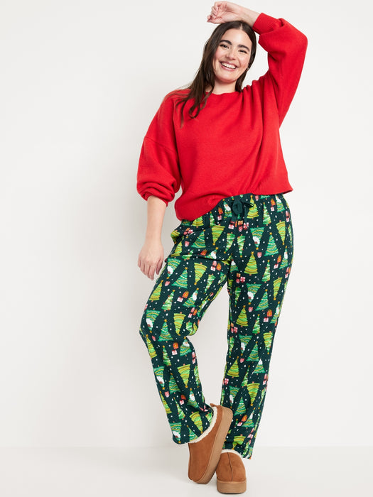 Mid-Rise Printed Flannel Pajama Pants