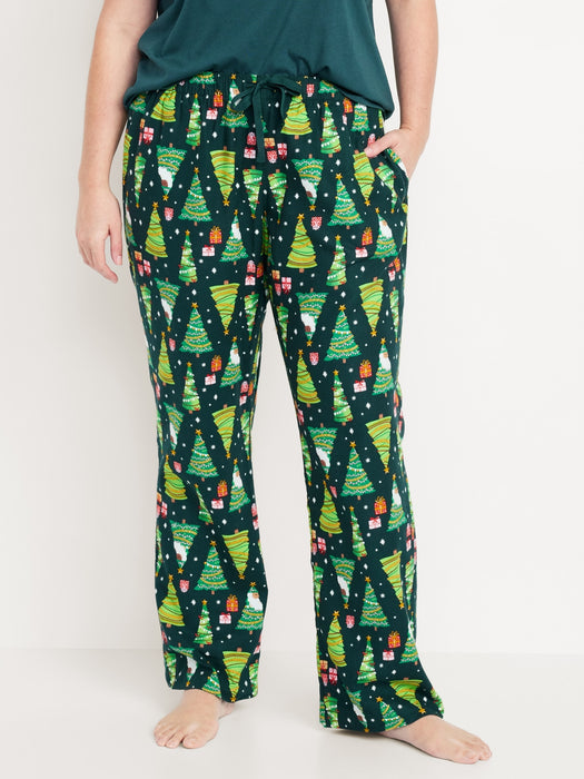 Mid-Rise Printed Flannel Pajama Pants