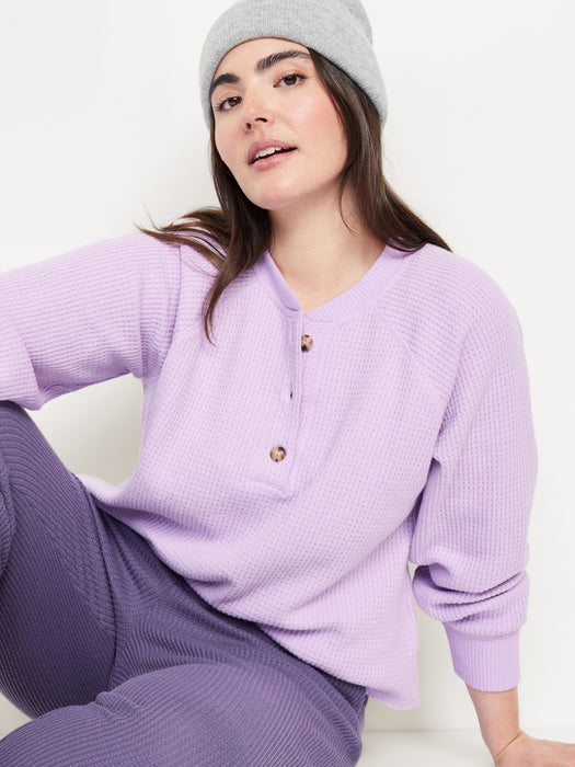 Cozy Waffle Henley T-Shirt