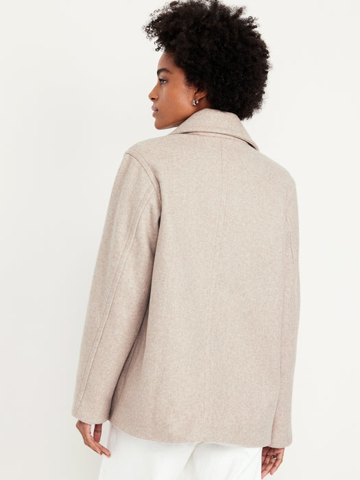 Oversized Double-Breasted Pea Coat