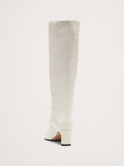 Italian Leather Mid-Heel Boot