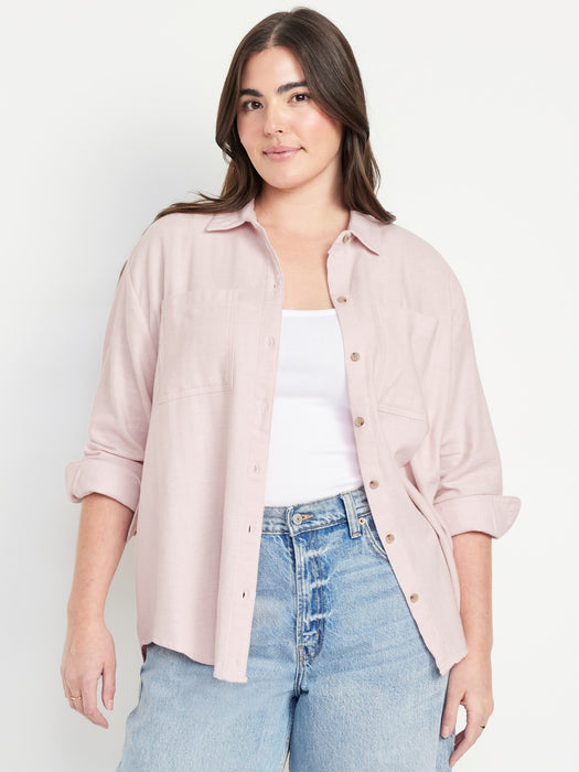 Flannel Boyfriend Button-Down Shirt