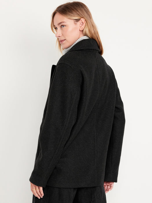 Oversized Double-Breasted Pea Coat