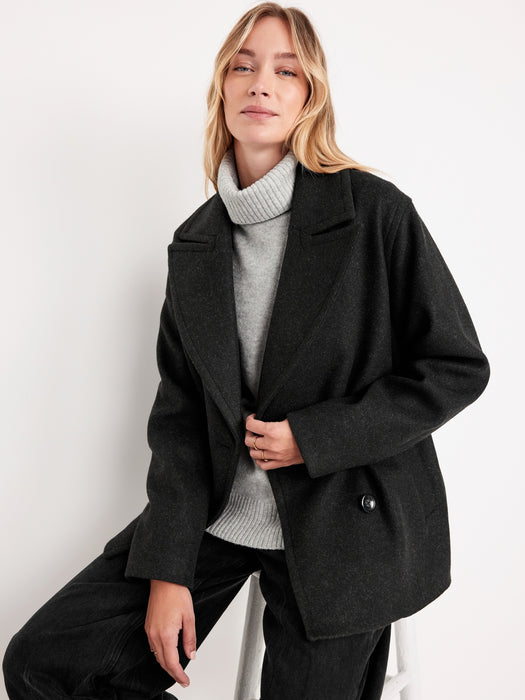 Oversized Double-Breasted Pea Coat