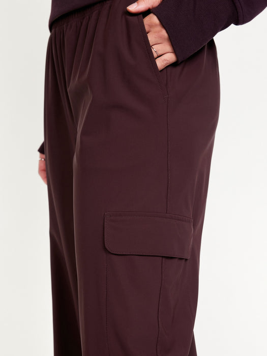 High-Waisted SleekTech Wide-Leg Cargo Pants