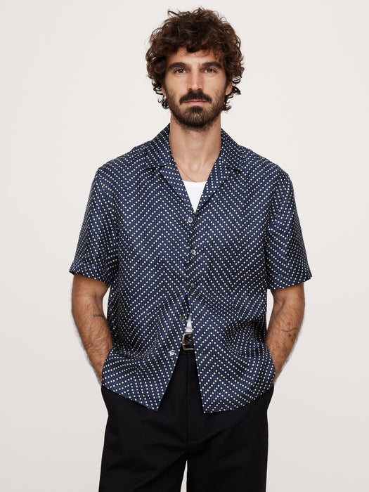 Standard-Fit Silk Resort Shirt