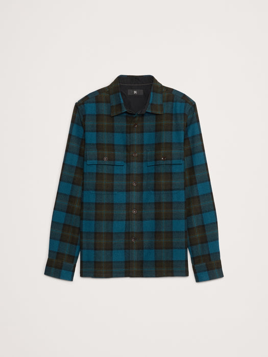 Standard-Fit Heavyweight Flannel Wool-Blend Overshirt