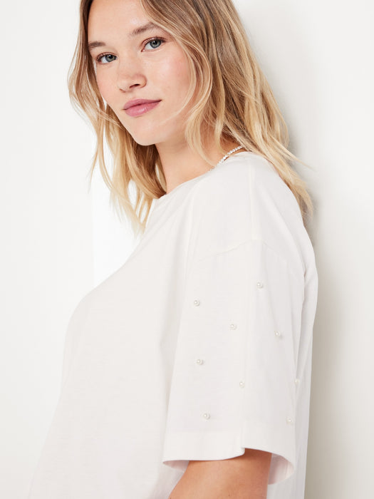 Oversized Crew-Neck Embellished T-Shirt