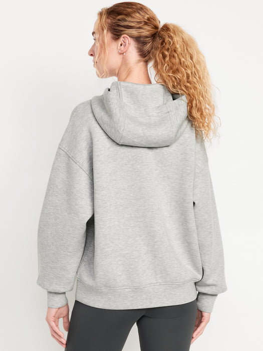 Oversized Bounce Fleece Zip Tunic Hoodie Sweatshirt