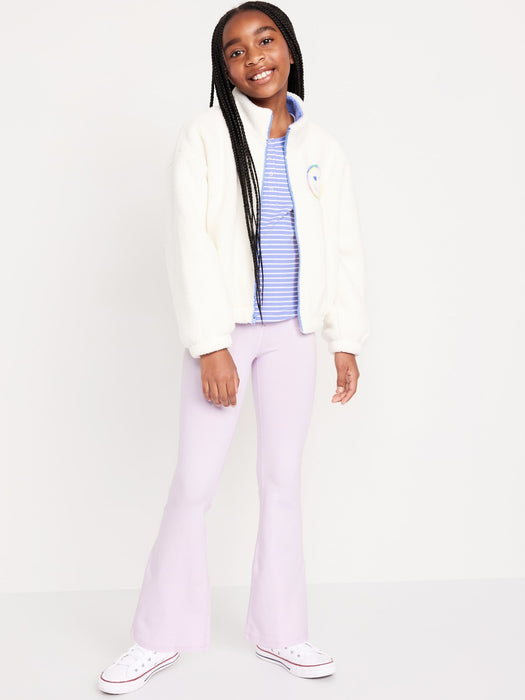 High-Waisted PowerChill Side-Ruched Flared Leggings for Girls