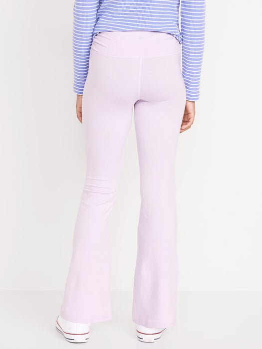 High-Waisted PowerChill Side-Ruched Flared Leggings for Girls