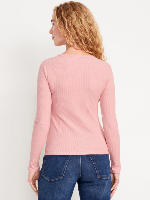 Plush-Knit Long-Sleeve T-Shirt