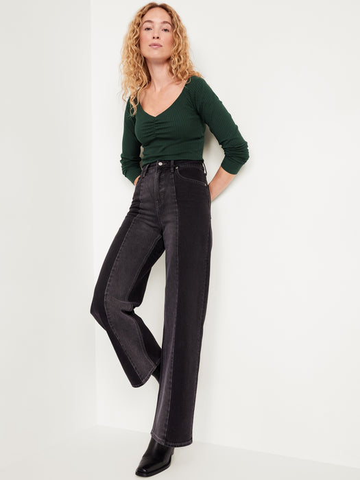 Cinched Rib-Knit Top