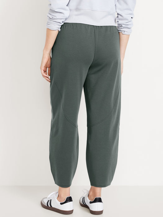 High-Waisted Dynamic Fleece Barrel-Leg Pants